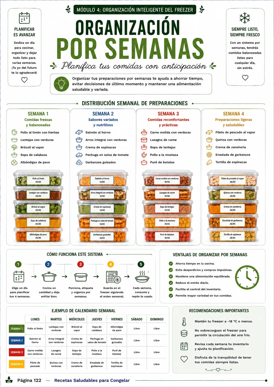 Organización inteligente por semanas