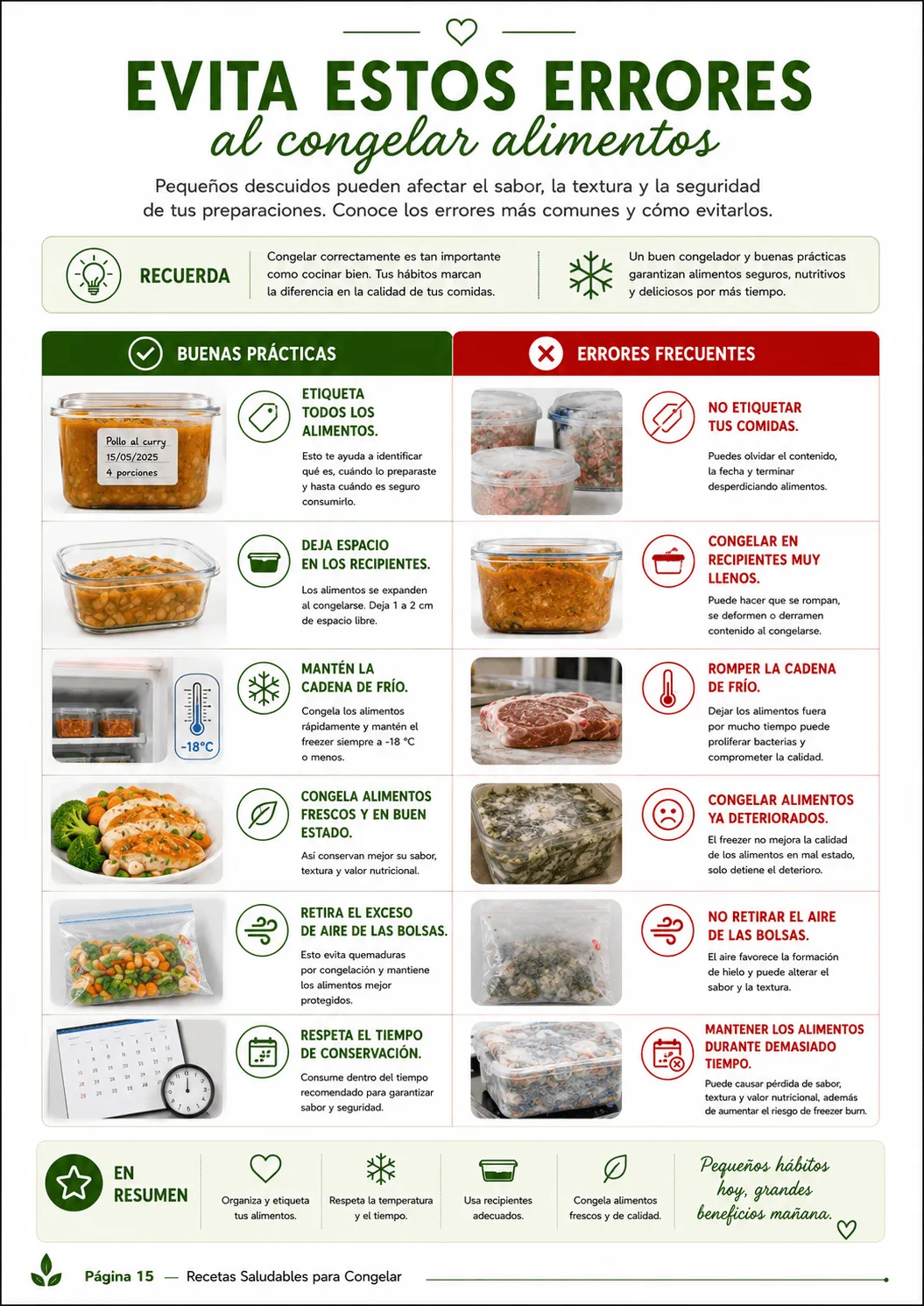Errores al congelar (y cómo evitarlos)